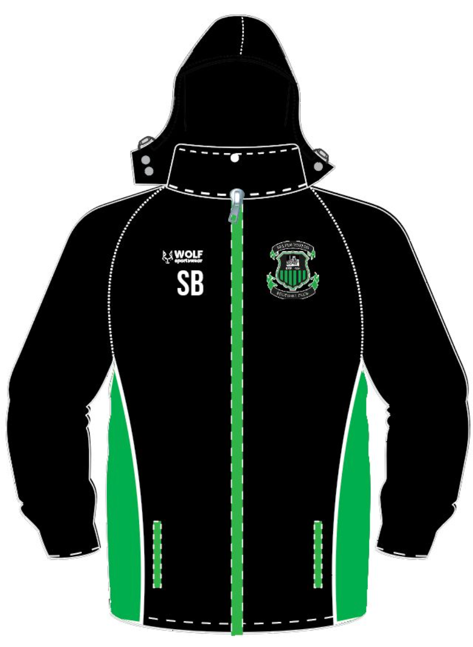 Front view of Belper United Coaches Rain Jacket 24/25